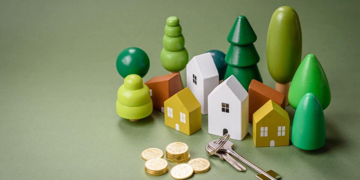 houses, keys, and coins